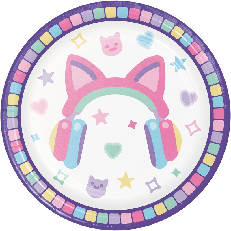 96 pc Bulk Gamer Girl 6.75 Inch Dessert Plate