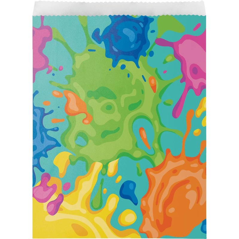 96 pc Bulk Paint Splatter Paper Treat Bags