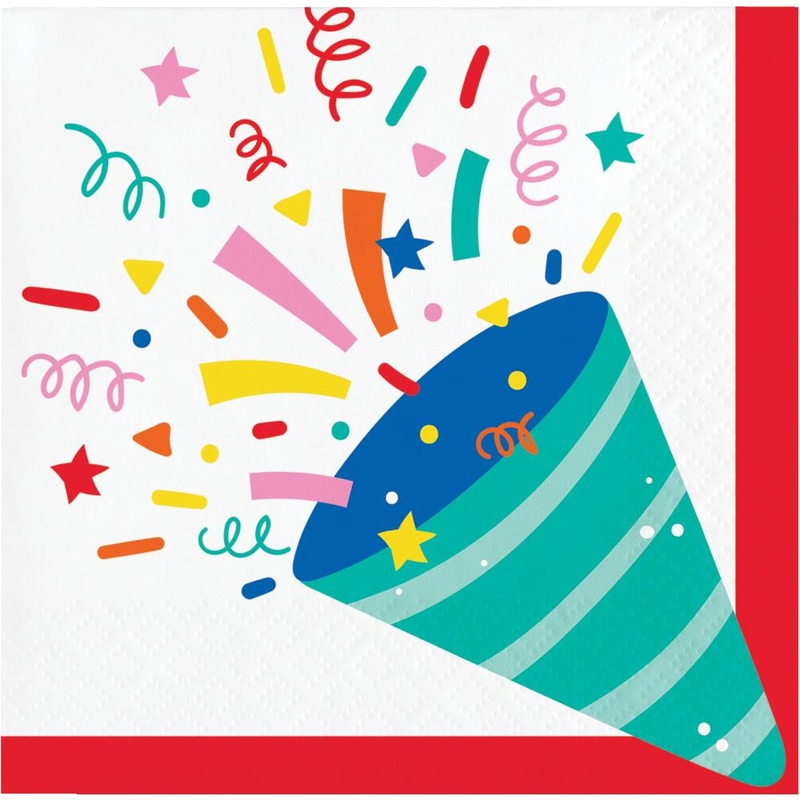 192 pc Bulk Hats Off Birthday Paper Beverage Napkin