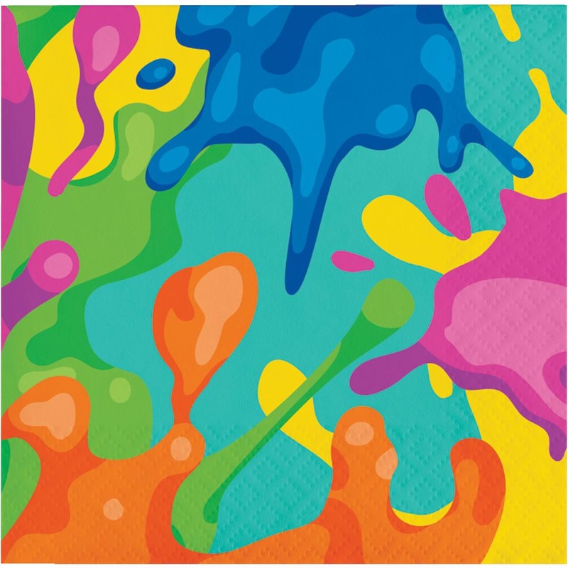 192 pc Bulk Paint Splatter Paper Beverage Napkins