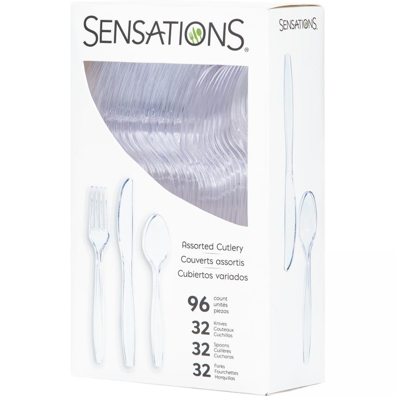 576 pc Bulk Assorted Plastic Cutlery, Clear