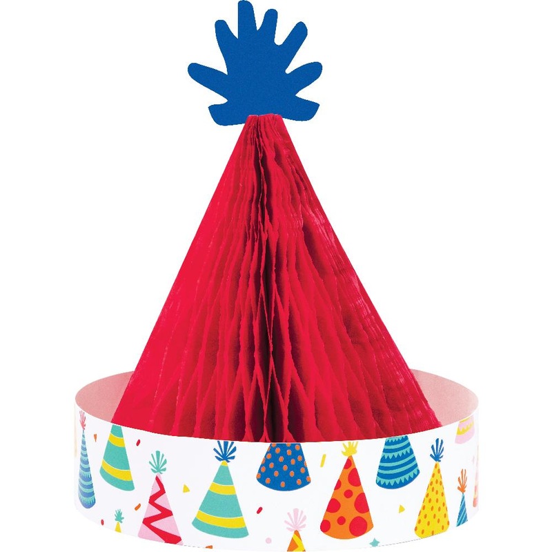 6 pc Bulk Hats Off Birthday Honeycomb Centerpiece