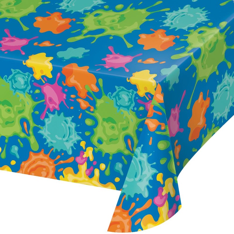 6 pc Bulk Paint Splatter Paper Tablecloths