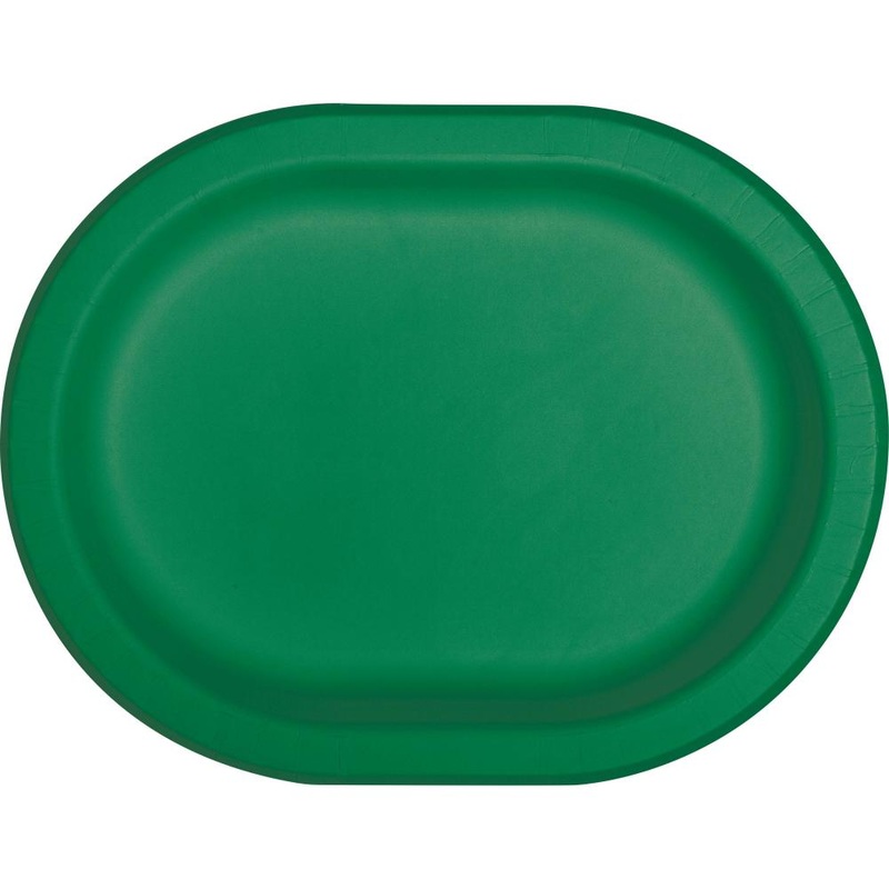 96 pc Bulk Emerald Green Paper Oval Platter