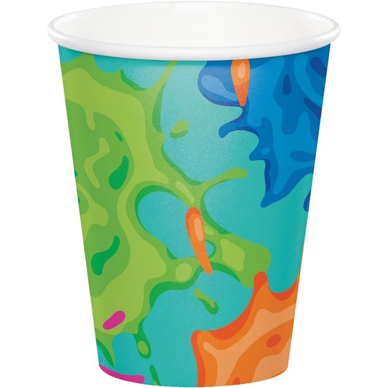 96 pc Bulk Paint Splatter 9 Oz Cups