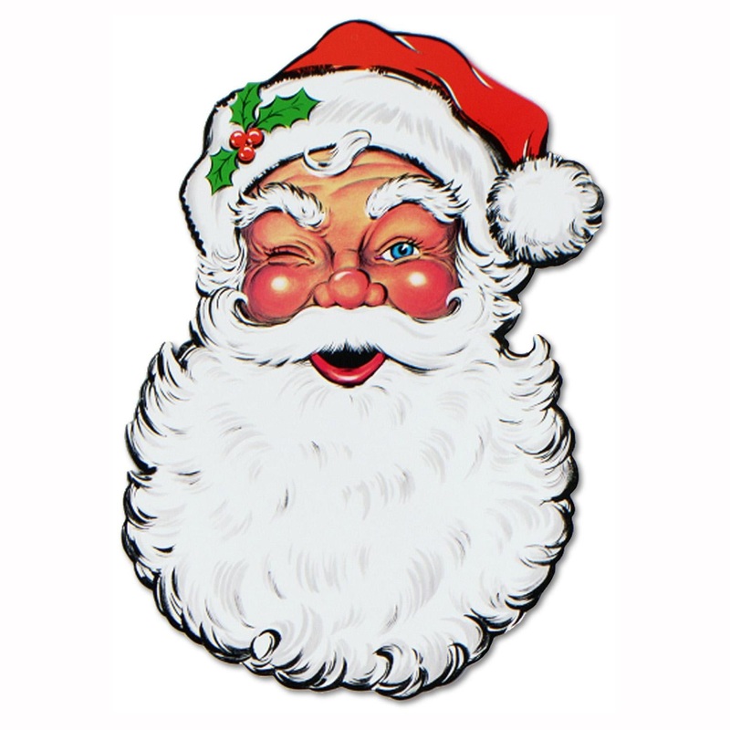 12 Pack Beistle Christmas Display Santa Face Cutout