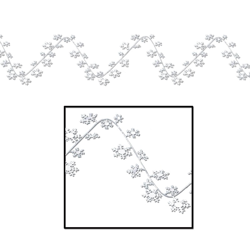 12 Pack Beistle Christmas Gleam 'N Flex Snowflake Garland
