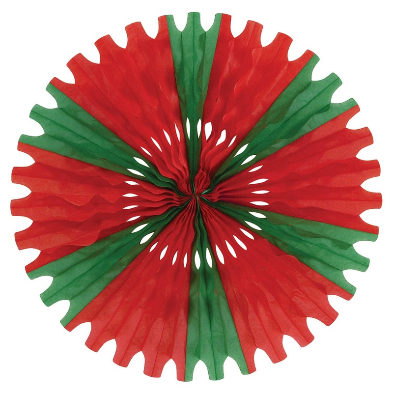 12 Pack Beistle Christmas Tissue Fan - red/green