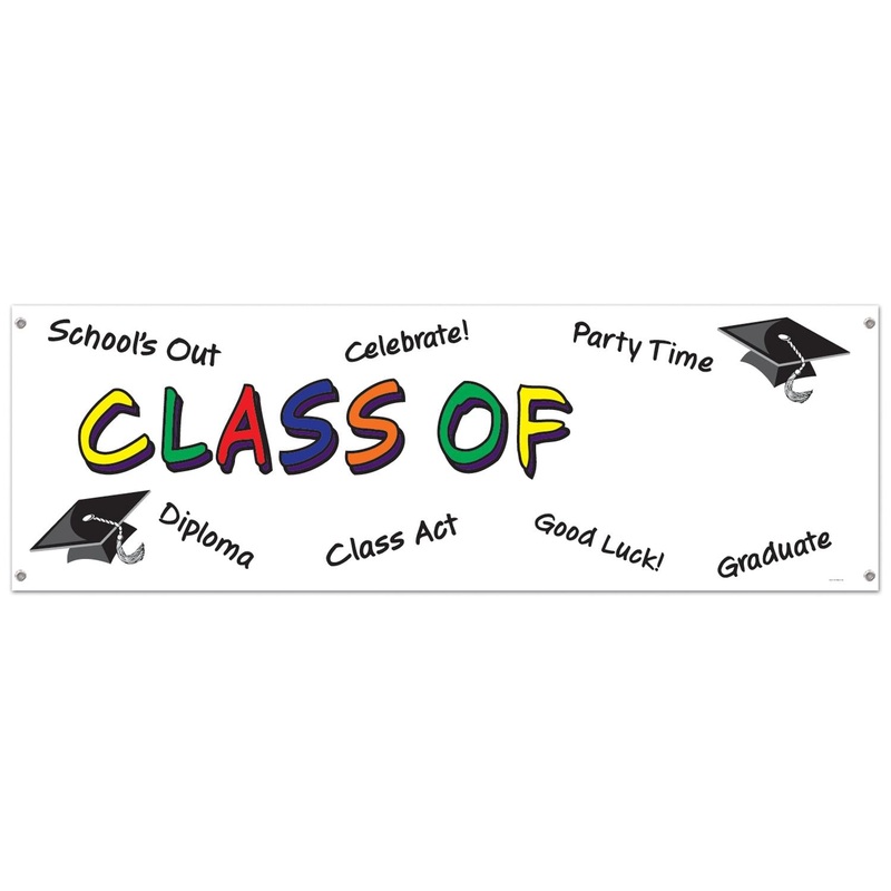 12 Pack Beistle Class Of Year Graduation Party Sign Banner