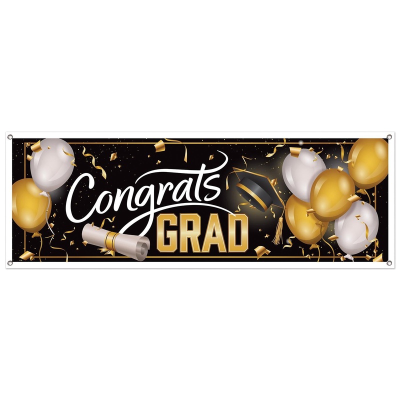 12 Pack Beistle Congrats Grad Graduation Party Sign Banner