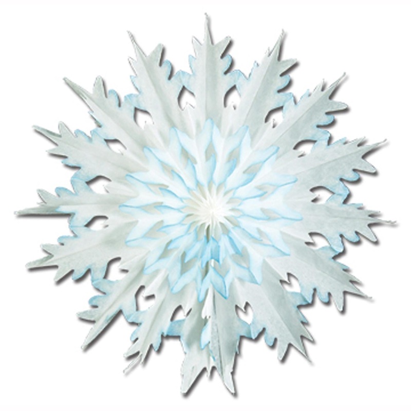 12 Piece Beistle Christmas Dip-Dyed Snowflake
