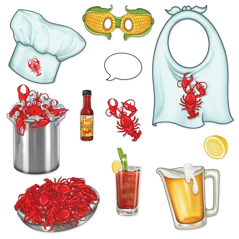 132 Piece Beistle Mardi Gras Crawfish Photo Fun Signs
