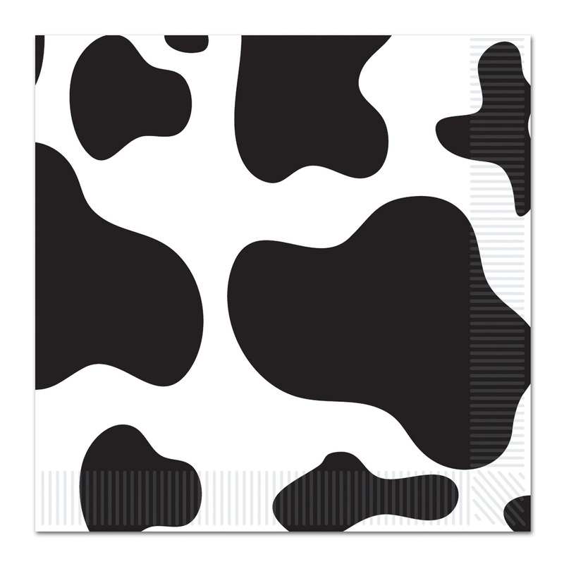 192 Pack Beistle Cow Print Party Beverage Napkins