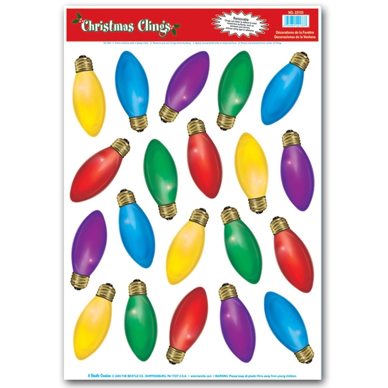 240 Piece Beistle Christmas Light Bulb Clings
