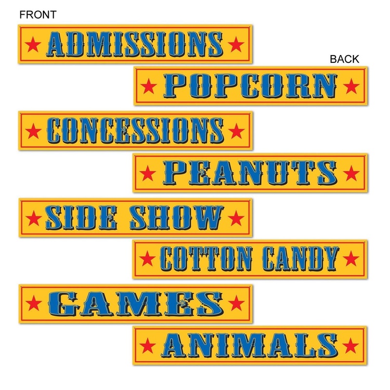48 Pack Beistle Circus Sign Cutouts