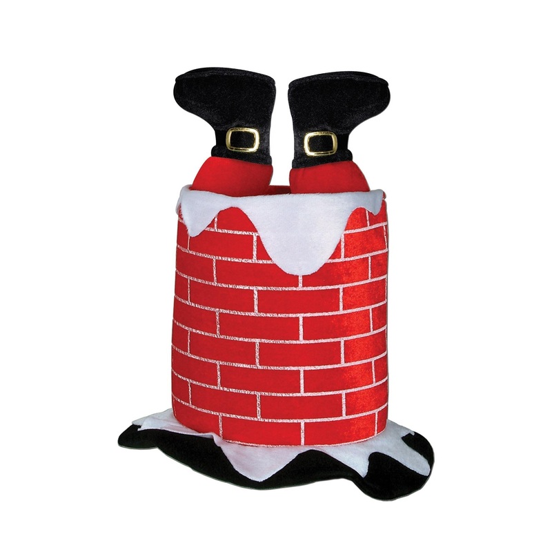 6 Pack Beistle Christmas Plush Santa Chimney Hat