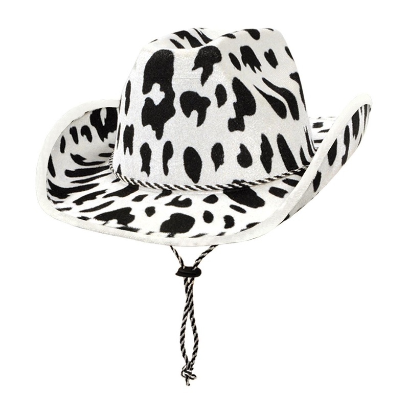 6 Pack Beistle Cow Print Cowboy Hat
