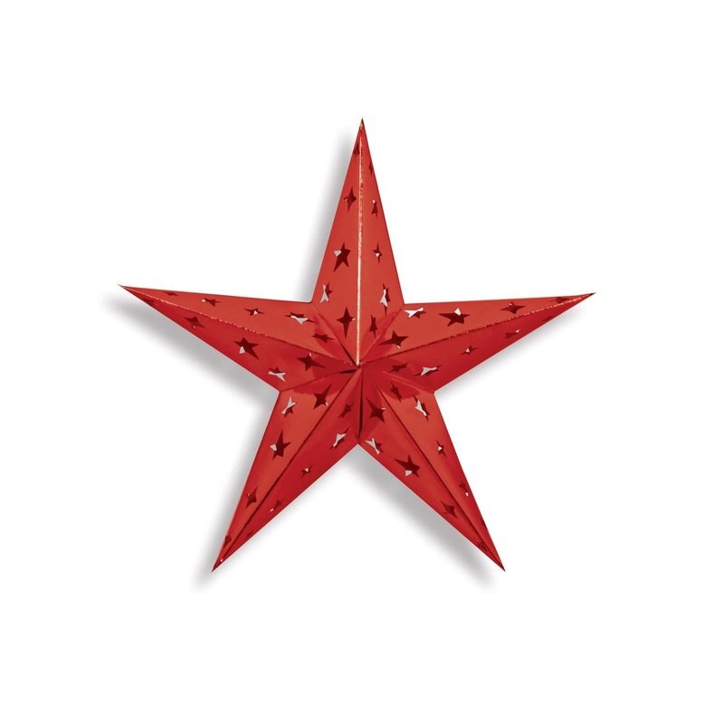 12 Pack Beistle 12 Inch Dimensional Foil Party Star - red