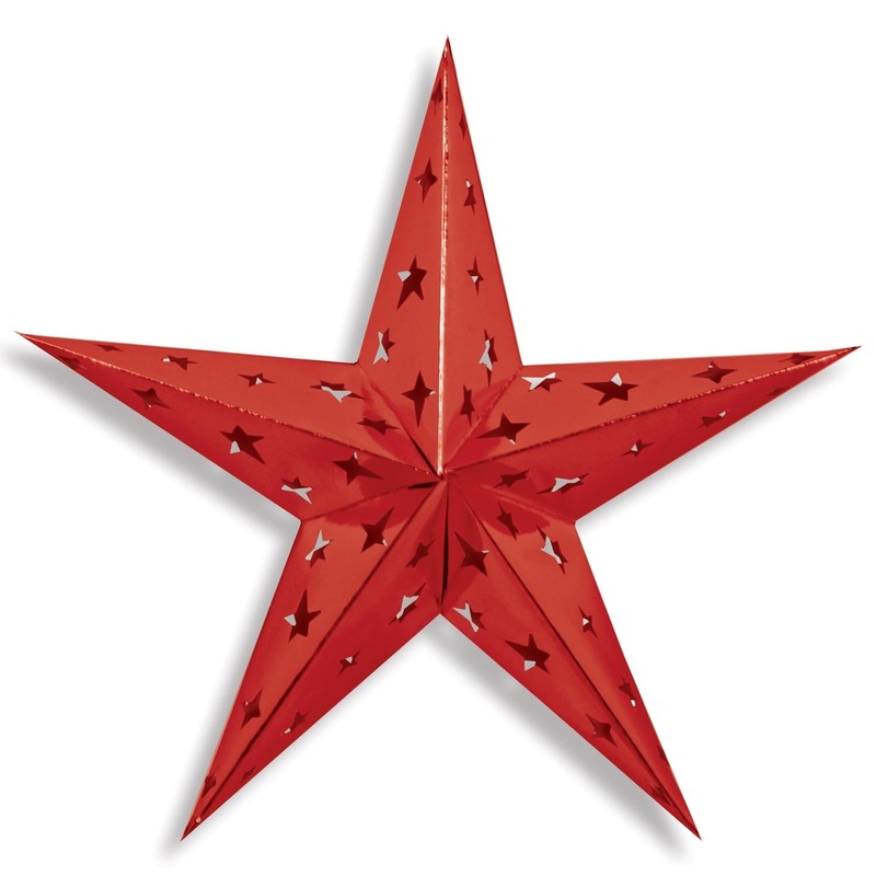 12 Pack Beistle 24 Inch Dimensional Foil Party Star - red