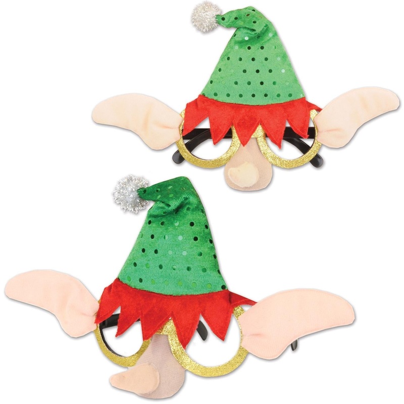12 Pack Beistle Christmas Elf Glasses