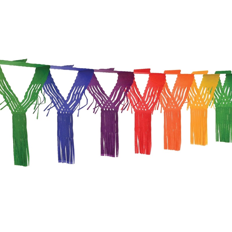 12 Pack Beistle Drop Party Fringe Garland - rainbow