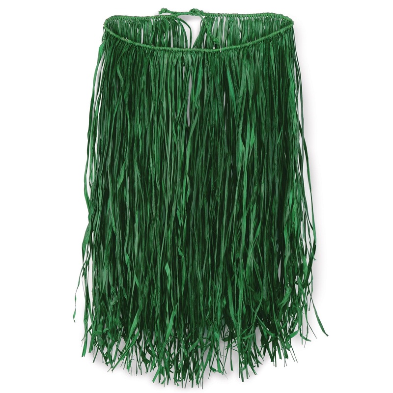 12 Pack Beistle Extra Large Raffia Hula Skirt - green
