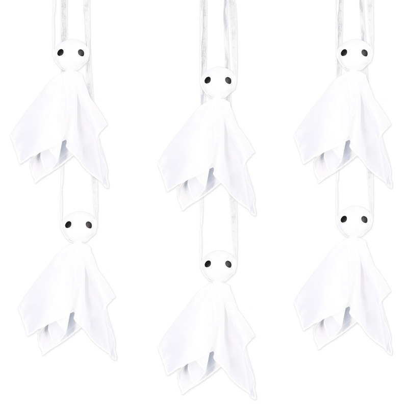 12 Pack Beistle Halloween Fabric Hanging Ghosts