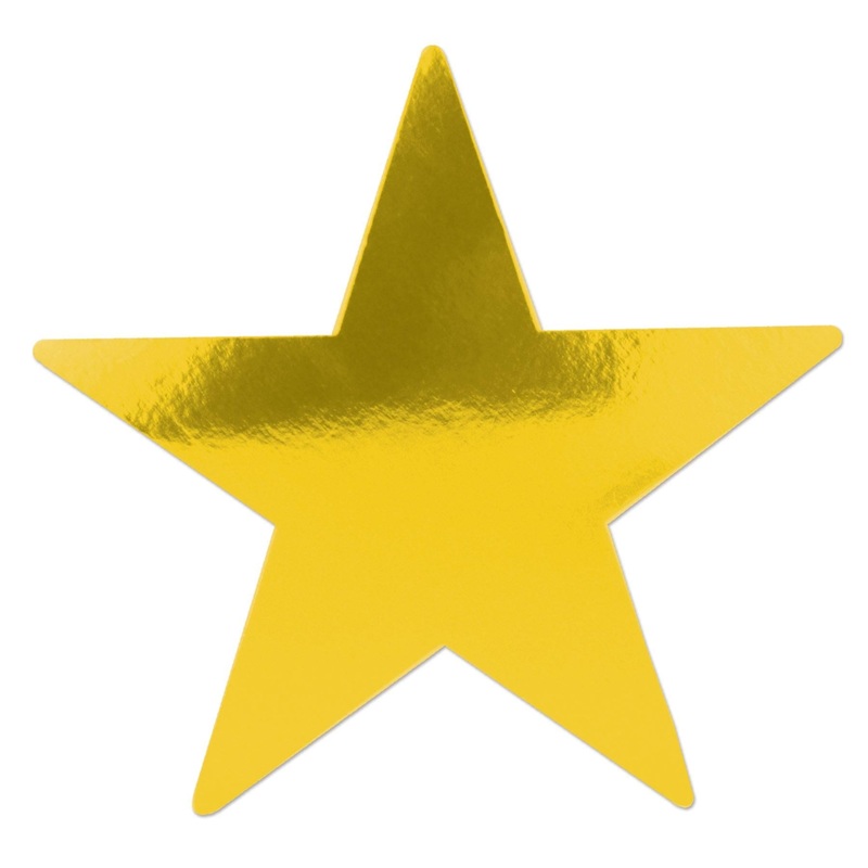 12 Pack Beistle Jumbo 20 Inch Foil Party Star Cutout - gold - foil 2 sides