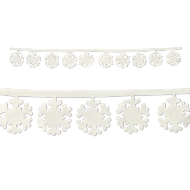 24 Pack Beistle Christmas Fabric Snowflake Garlands