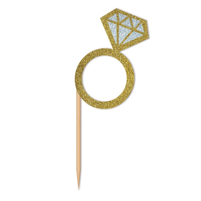 288 Pack Beistle Bachelorette Party Diamond Ring Cupcake Toppers
