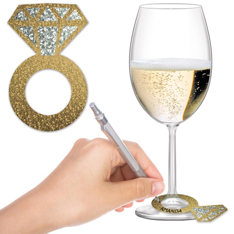 288 Pack Beistle Bachelorette Party Diamond Ring Wine Glass Markers