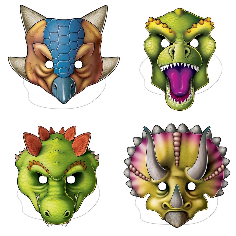 48 Pack Beistle Dinosaur Party Masks