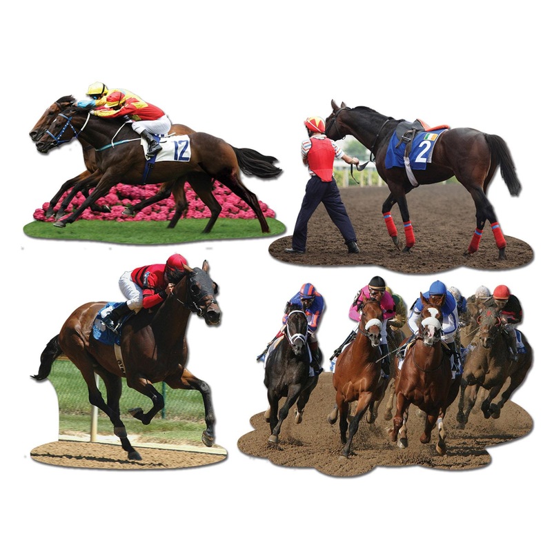 48 Pack Beistle Horse Racing Party Cutouts
