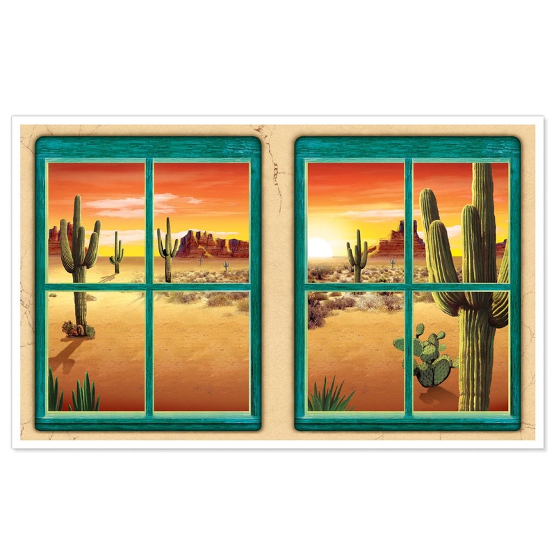 6 Pack Beistle Desert Party Insta-View Decoration