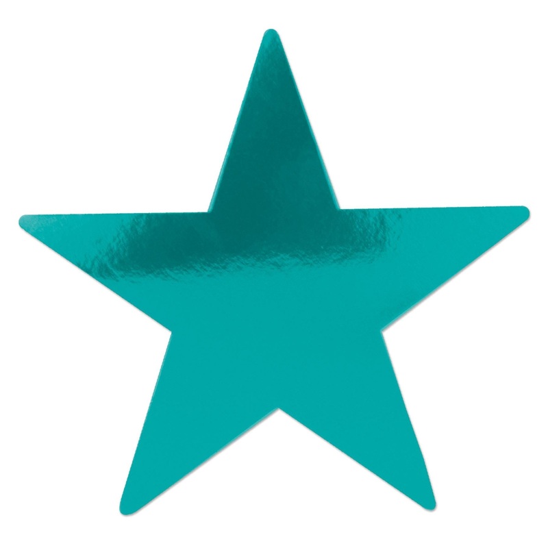 72 Pack Beistle 5" Foil Party Star Cutout - Turquoise