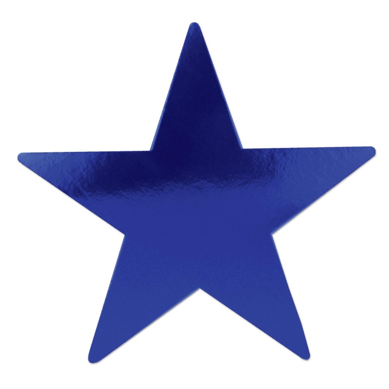 72 Pack Beistle 5" Party Foil Star Cutout- Blue
