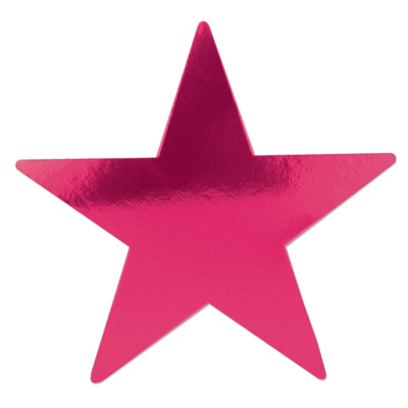 72 Pack Beistle 5" Party Foil Star Cutout- Cerise