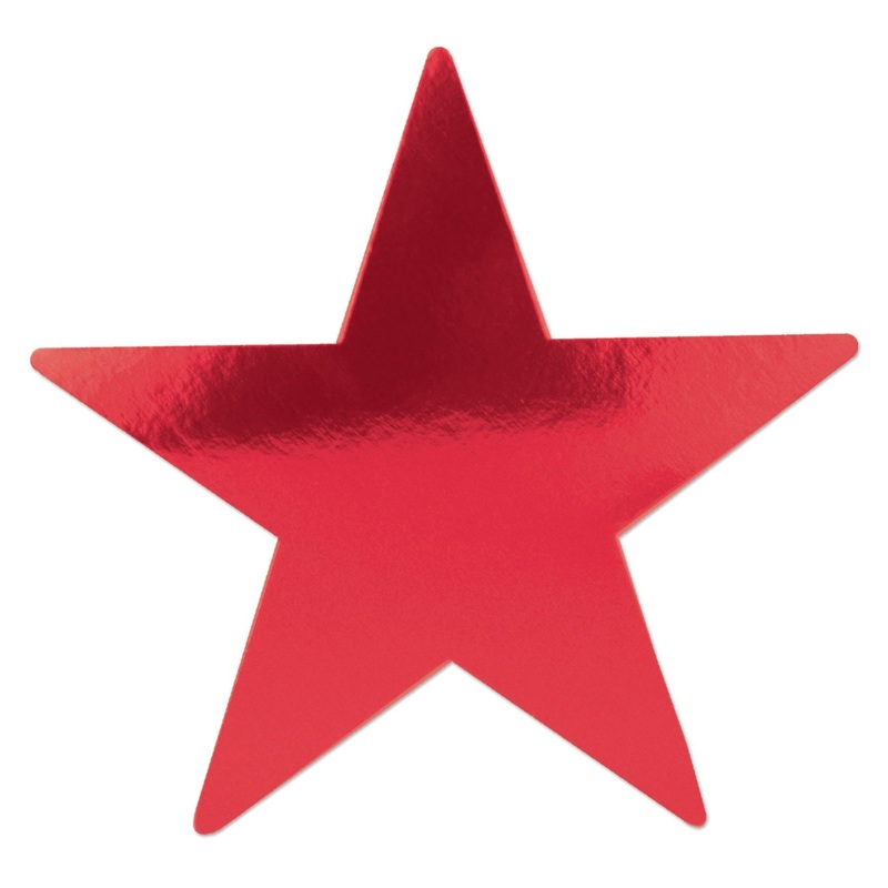 72 Pack Beistle 5" Party Foil Star Cutout - Red