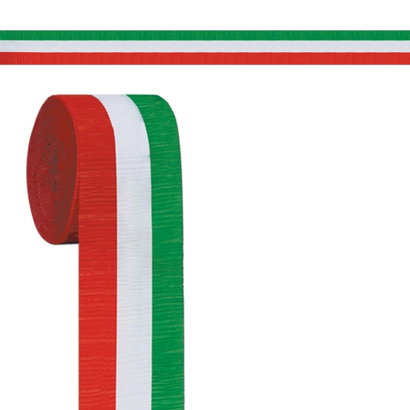 12 Pack Beistle Christmas FR Red - White/Green Crepe Streamer