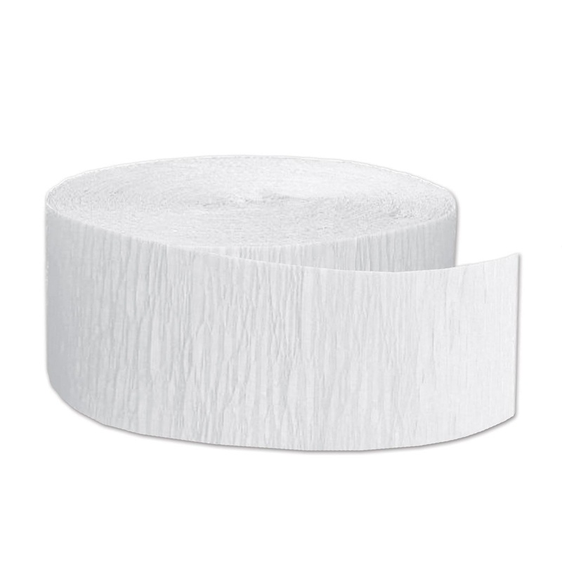 12 Pack Beistle FR Festive Party Crepe Streamer - white