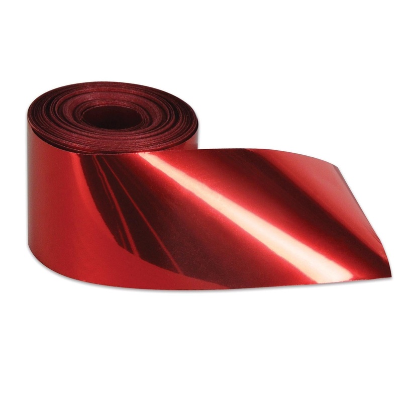 12 Pack Beistle Gleam 'N Party Streamer Metallized Streamer - red