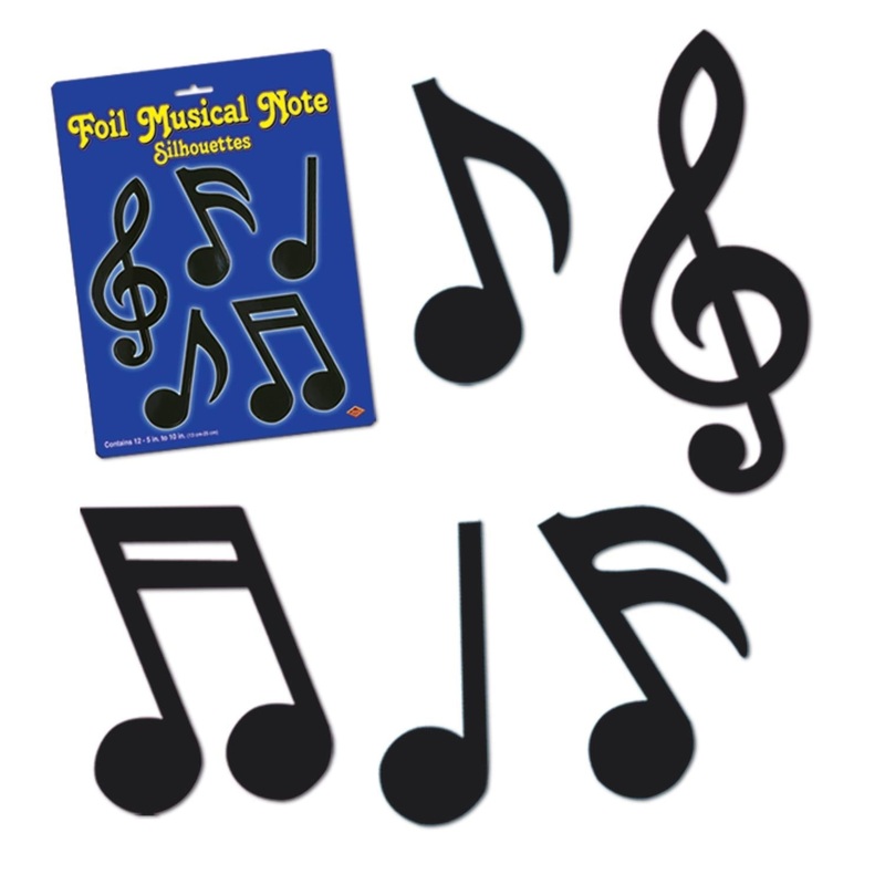144 Piece Beistle Foil Musical Notes Party Silhouettes