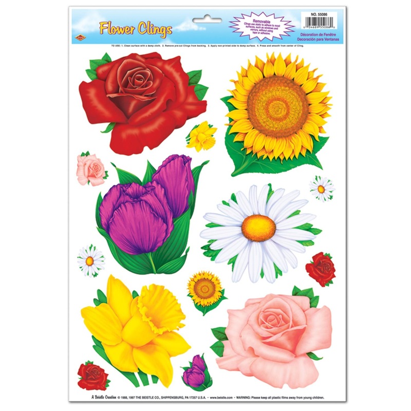 168 Piece Beistle Flower Party Clings