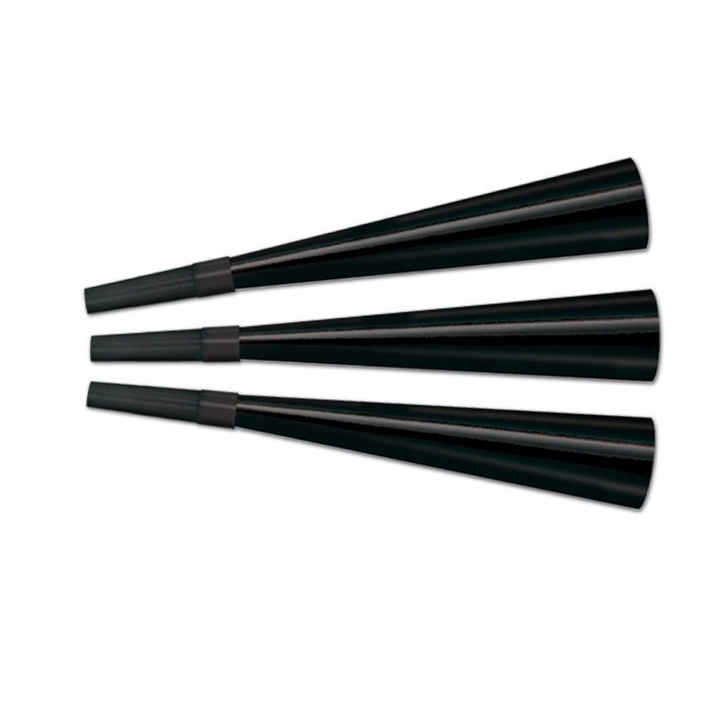 180 Pack Beistle New Year's Eve Packaged Foil Horns - black