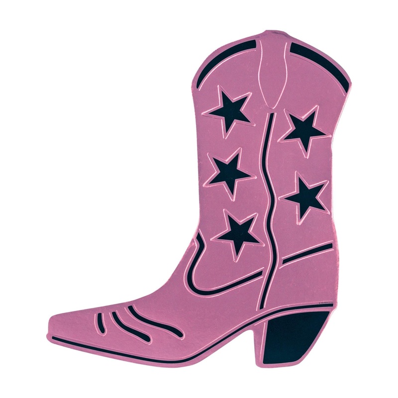 24 Pack Beistle Foil Cowboy Boot Party Silhouette - pink