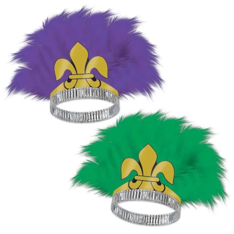 25 Pack Beistle Mardi Gras Fleur De Lis Tiara