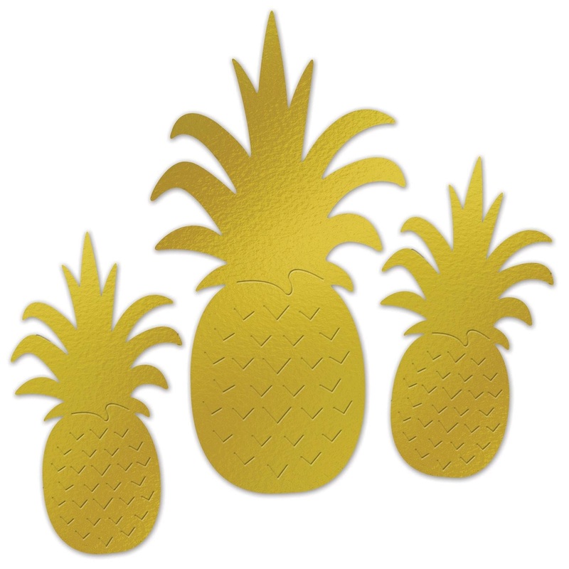 36 Piece Beistle Luau Party Foil Pineapple Silhouettes