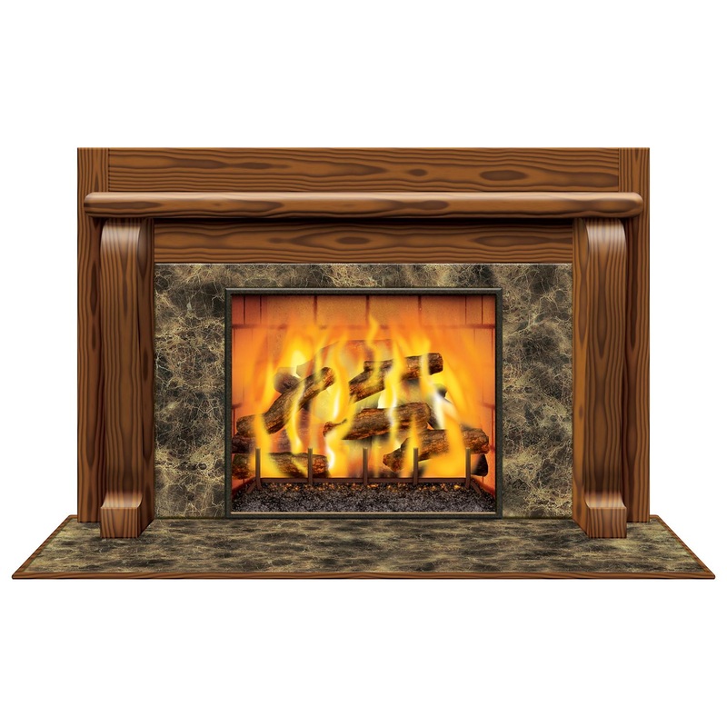 6 Pack Beistle Christmas Fireplace Insta-View Decoration