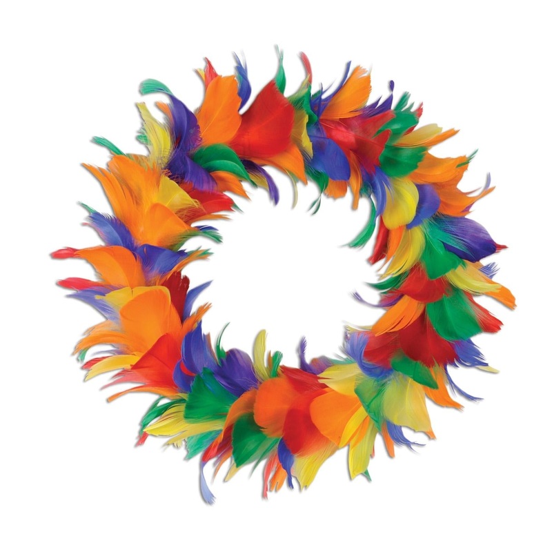 6 Pack Beistle Fancy Party Wreath - rainbow (12 Inches)