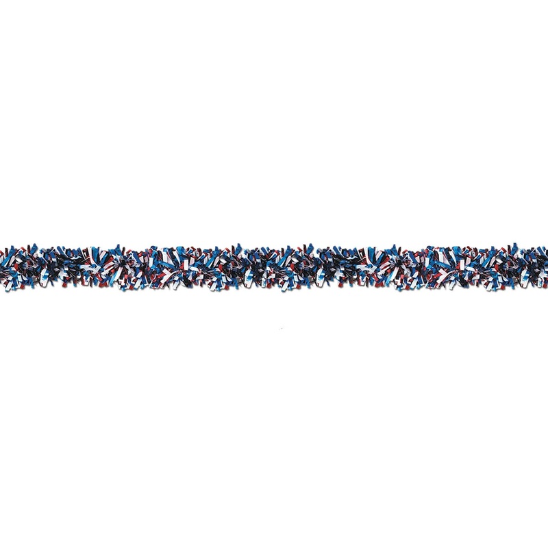 12 Pack Beistle 6-Ply Metallic Festooning Party Garland - red - white - blue